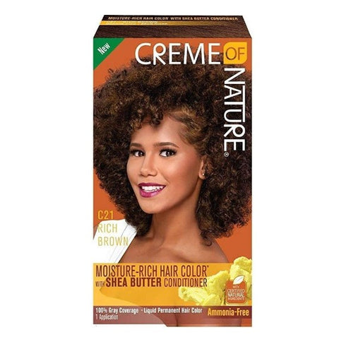 Crème de la nature Humidité Kit de couleur de cheveux riches C21 Rich Brown