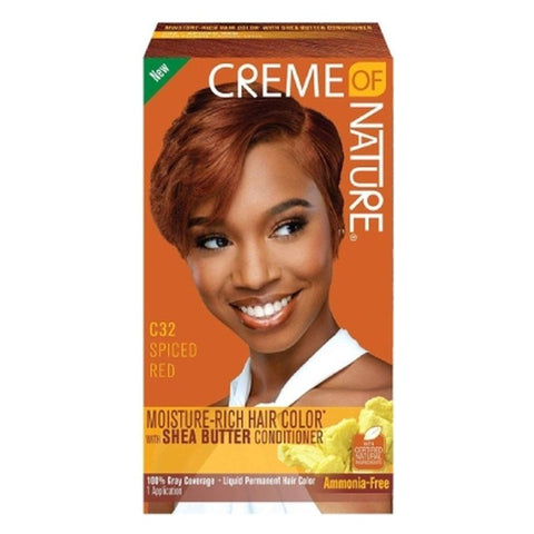 Crème de la nature Kit de couleur de cheveux riche en humidité C32 rouge épicé