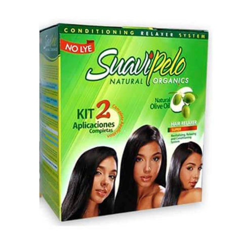 Suavi pelo No Lye relaxer Kit 2 pour les applications avec de l'huile d'olive extra vierge