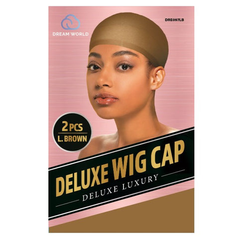 Dream World wig Cap 2pcs l / brun # dre097lb