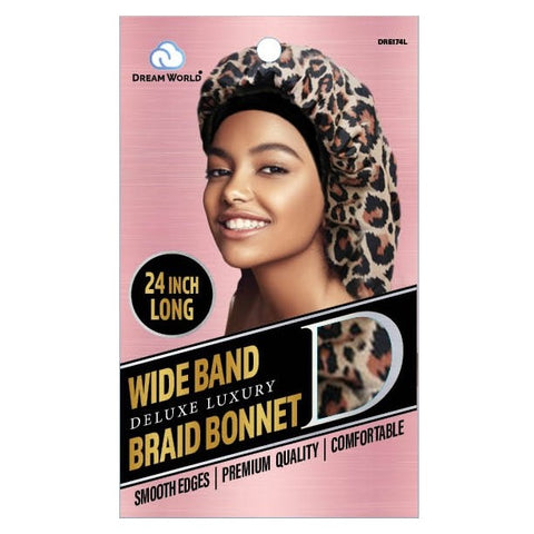 Dream World Band Wide Braid Bonnet XL Leopard # DRE174L
