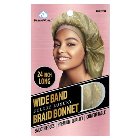 Dream World Band Wide Braid Bonnet XL G / Gold # DRE174TGD