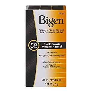 Couleur de cheveux en poudre de bigen (grand emballage) # 58 Brun noir