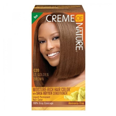 Crème de la nature Kit de couleur de cheveux riches en humidité C20 brun doré clair