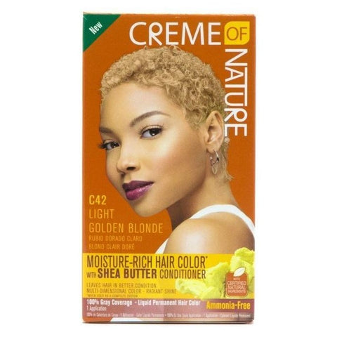 Crème de la nature Kit de couleur de cheveux riche en humidité C42 Blonde doré clair