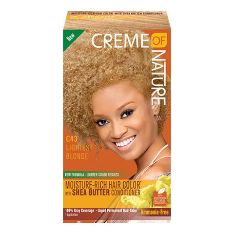 Crème de la nature Kit de couleur de cheveux riche en humidité C43 Blonde la plus légère