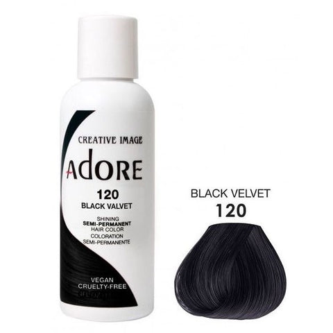 Adore une couleur de cheveux semi-permanente 120 Velvet noir 118 ml