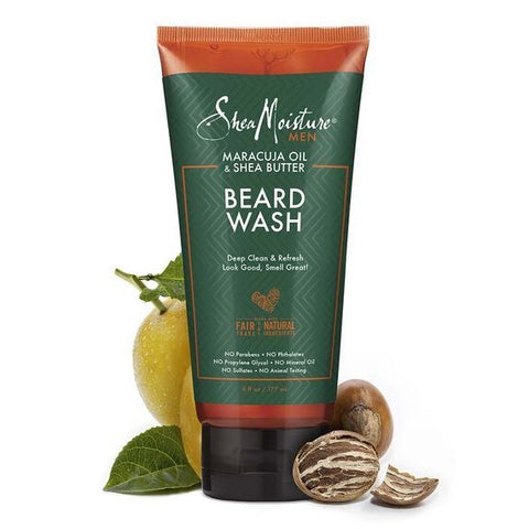 Shea Moisture mais Maracuja & Shea Butter Beard Wash Wash Deep Clean & Refresh 6 oz